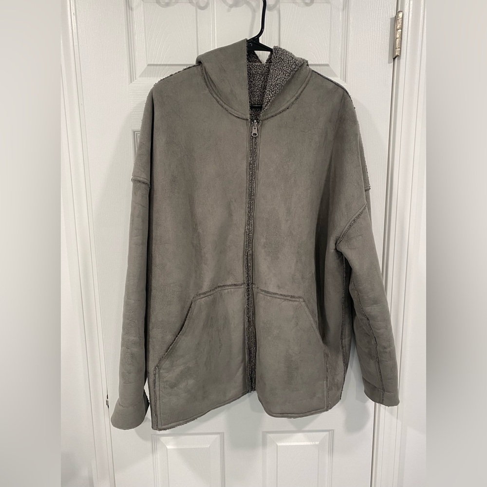 Faux Shearling Reversible Hooded Jacket